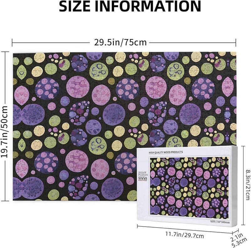 Phayah 1000 قطعة لغز النقاط الملونة للبالغين هدية ديكور المنزل 29.5 × 19.7 بوصة - Image 3